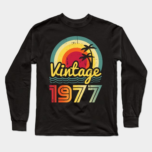 Vintage 1977 Made in 1977 46th birthday 46 years old Gift Long Sleeve T-Shirt by Winter Magical Forest